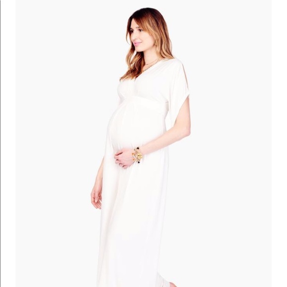Isabel Maternity by Ingrid & Isabel Dresses & Skirts - White kimono style maternity maxi dress Sz.S